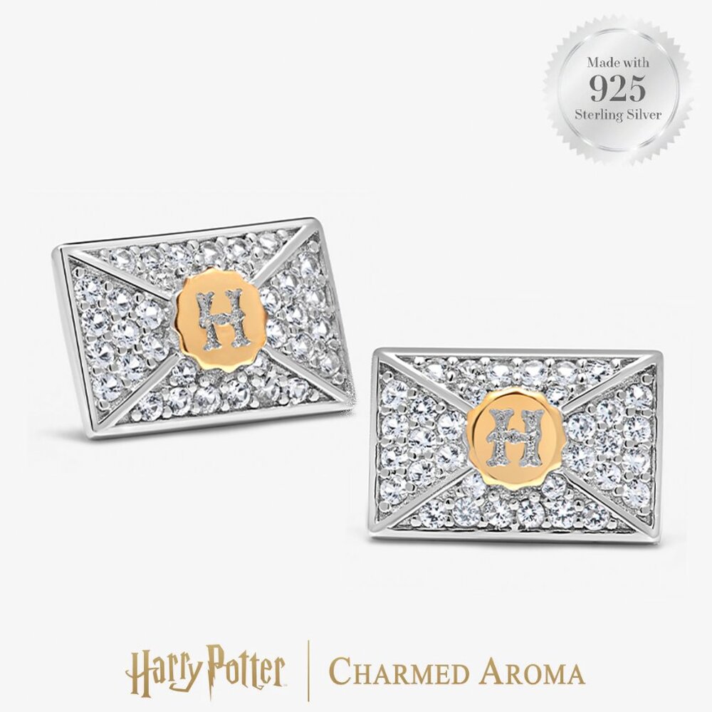 Harry Potter Hogwarts Acceptance Letter Stud Earrings - Real 925 Sterling Silver